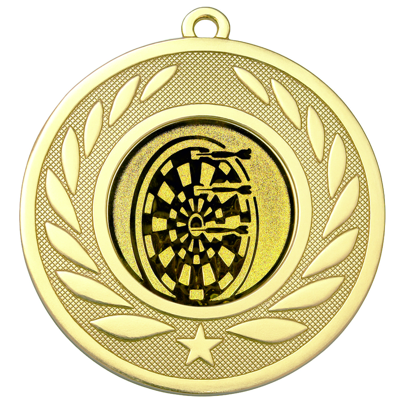 Gold Laurel Darts Medal - FREE Ribbon - BIE.M9459.01