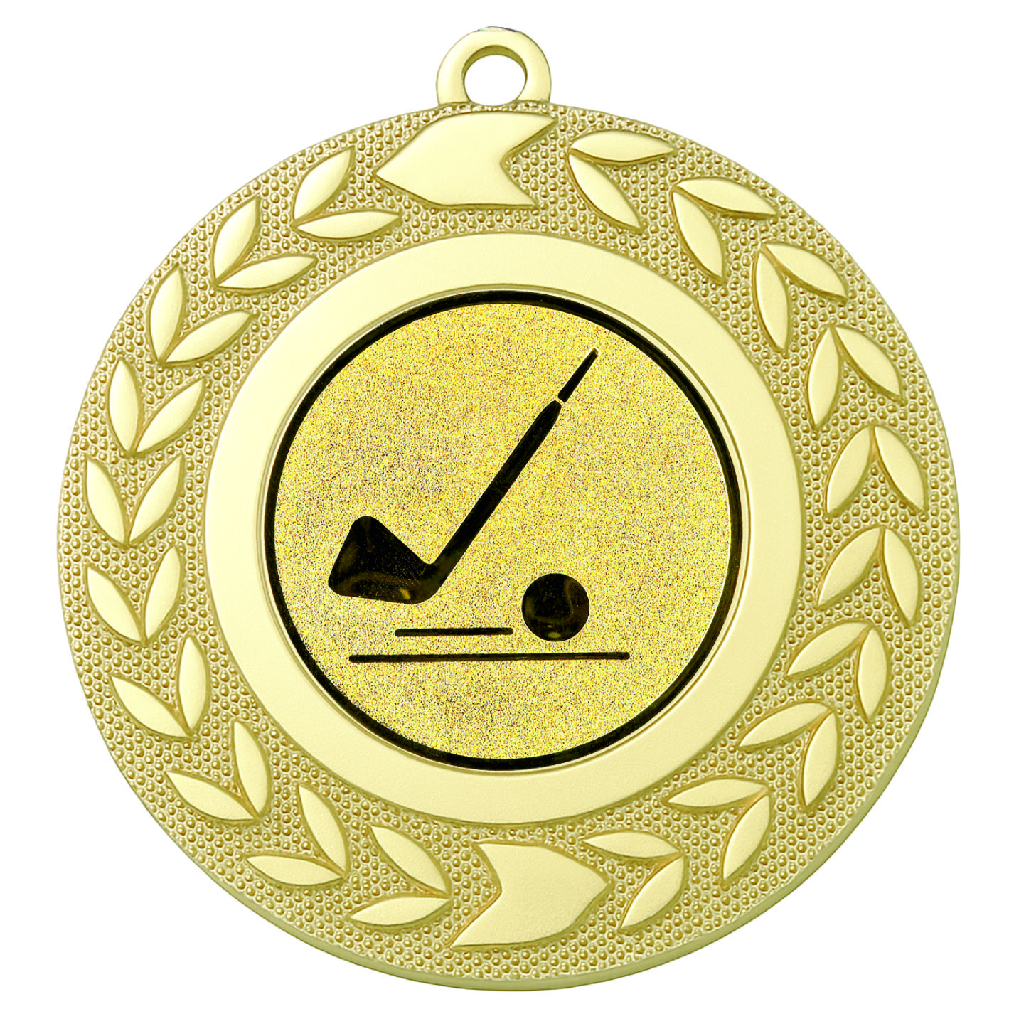 Gold Wreath Golf Putter Medal - FREE Ribbon - BIE.M9460.01