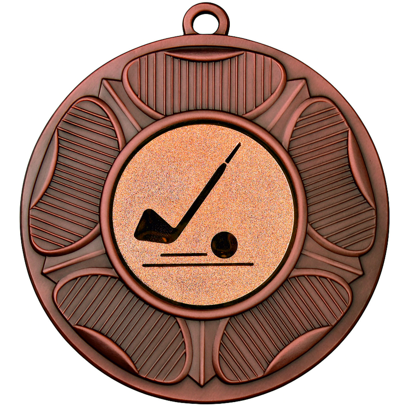 Bronze Tudor Rose Golf Putter Medal - FREE Ribbon - BIE.M9458.03