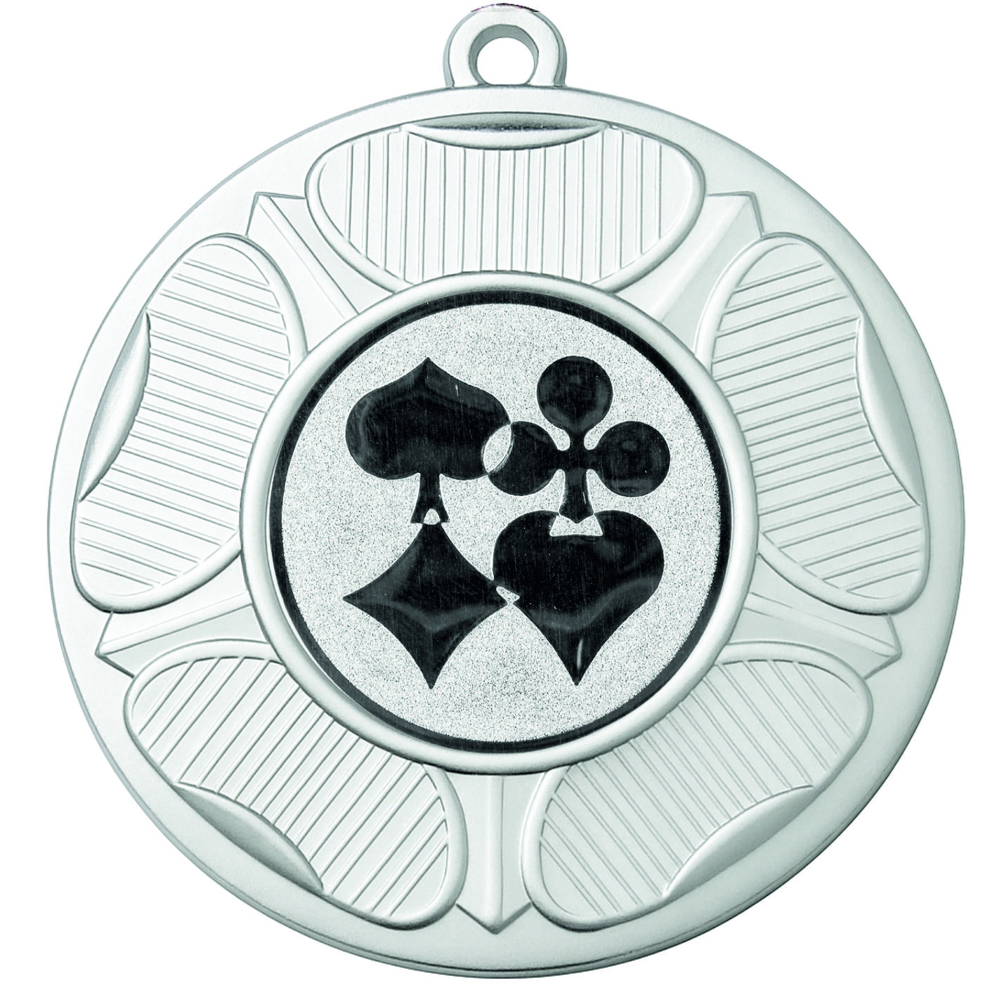 Silver Tudor Rose Playing Card Medal-FREE Ribbon-M9458.02