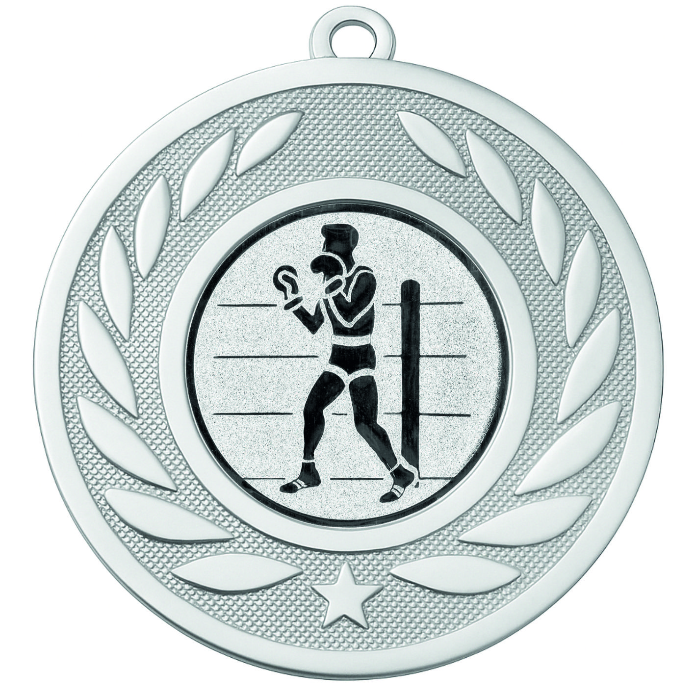 Silver Laurel Boxing Medal - FREE Ribbon - BIE.M9459.02