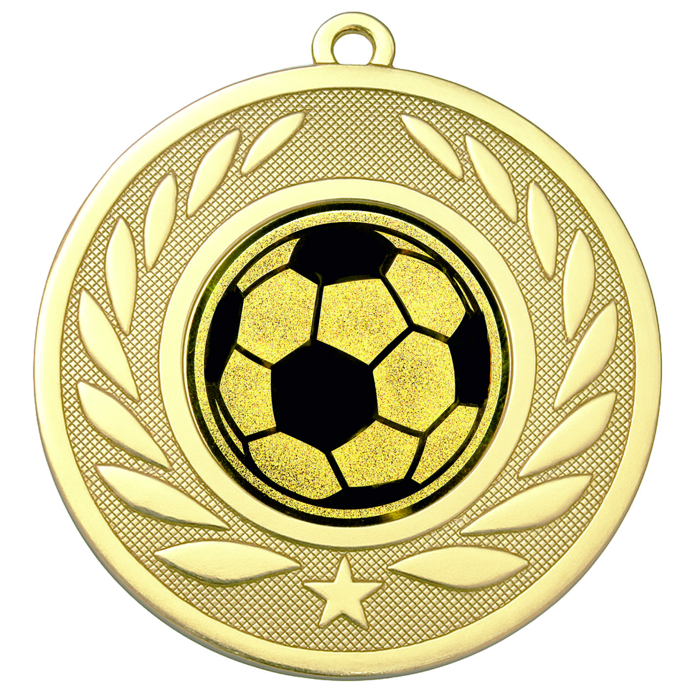 Gold Laurel Football Medal - FREE Ribbon - BIE.M9459.01