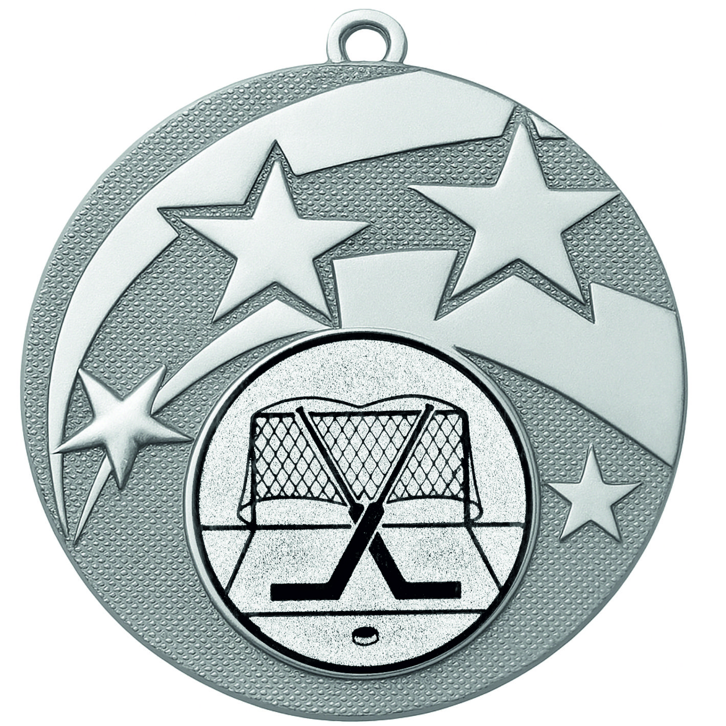 Silver Star Ice Hockey Medal -FREE Ribbon -BIE.M9457.02