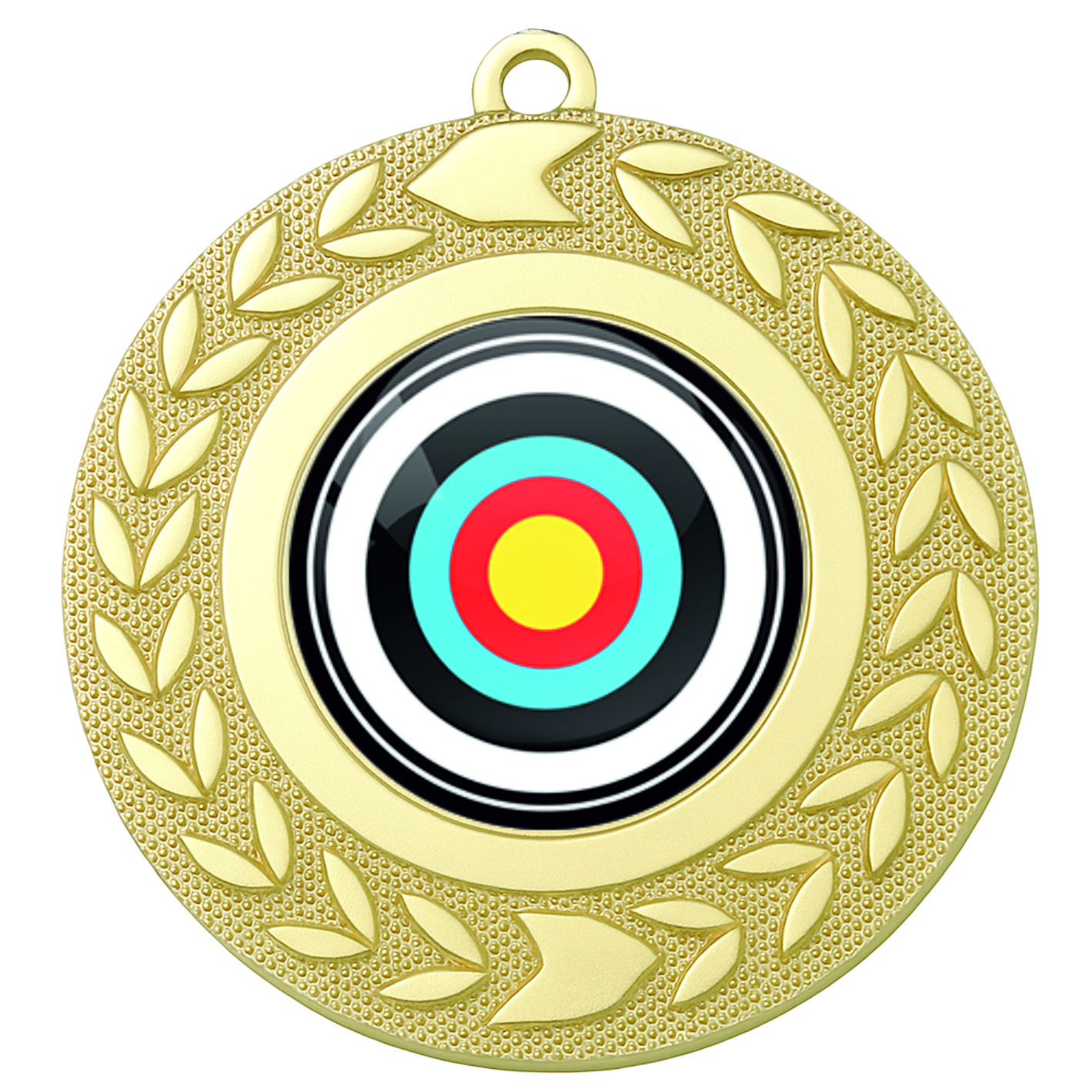 Gold Wreath Colour Archery Medal - FREE Ribbon - BIE.M9460.01