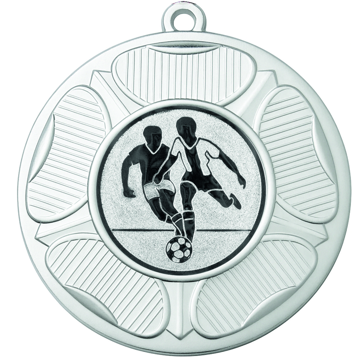 Silver Tudor Rose Male Football Medal-FREE Ribbon - BIE.M9458.02