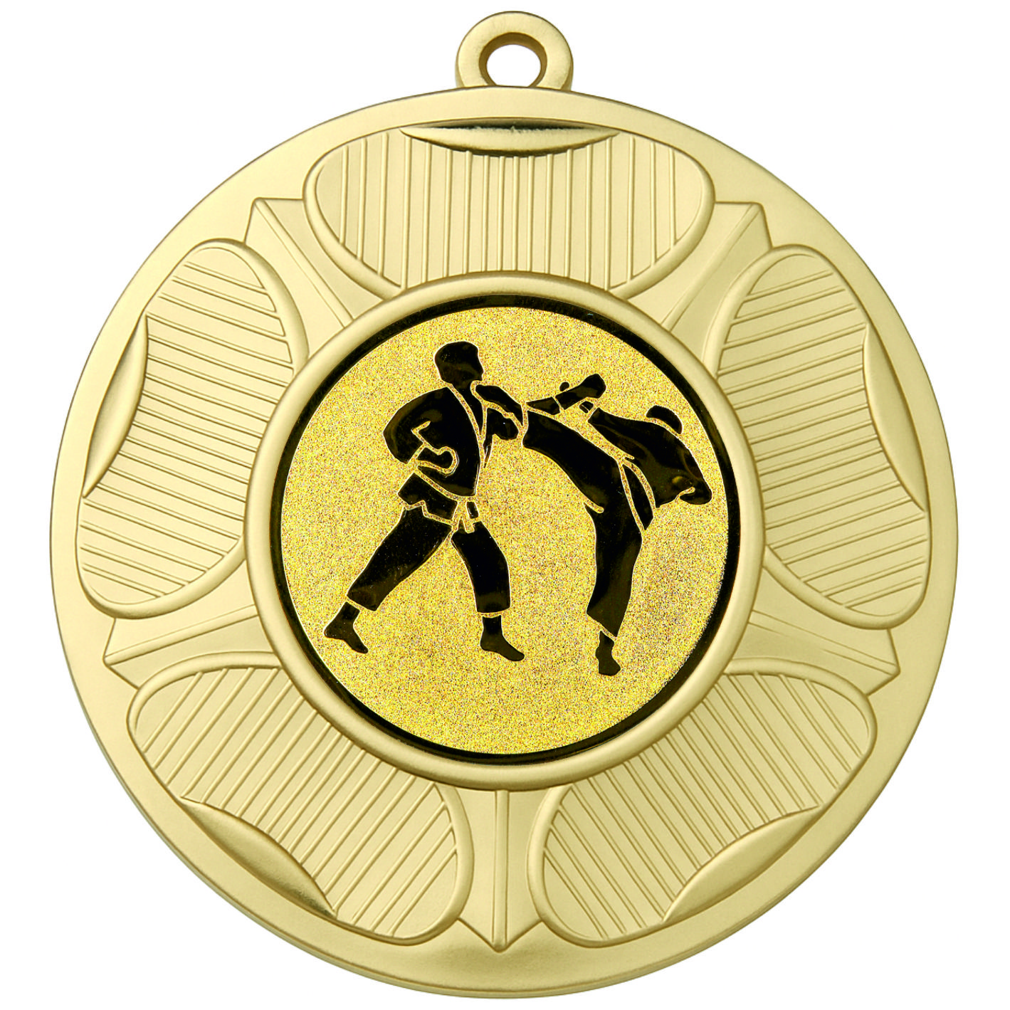 Gold Tudor Rose Karate Medal - FREE Ribbon - BIE.M9458.01