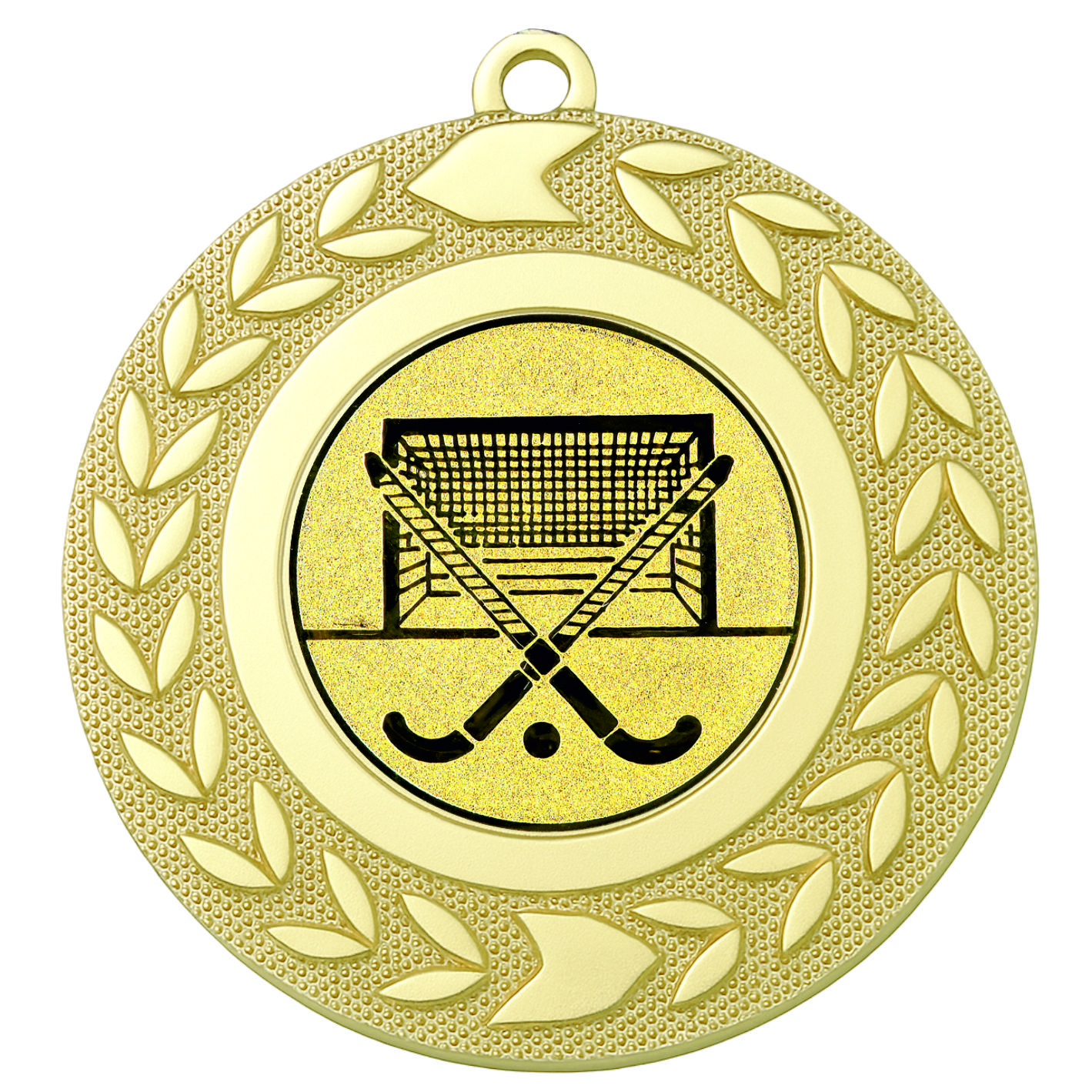 Gold Wreath Hockey Medal - FREE Ribbon - BIE.M9460.01