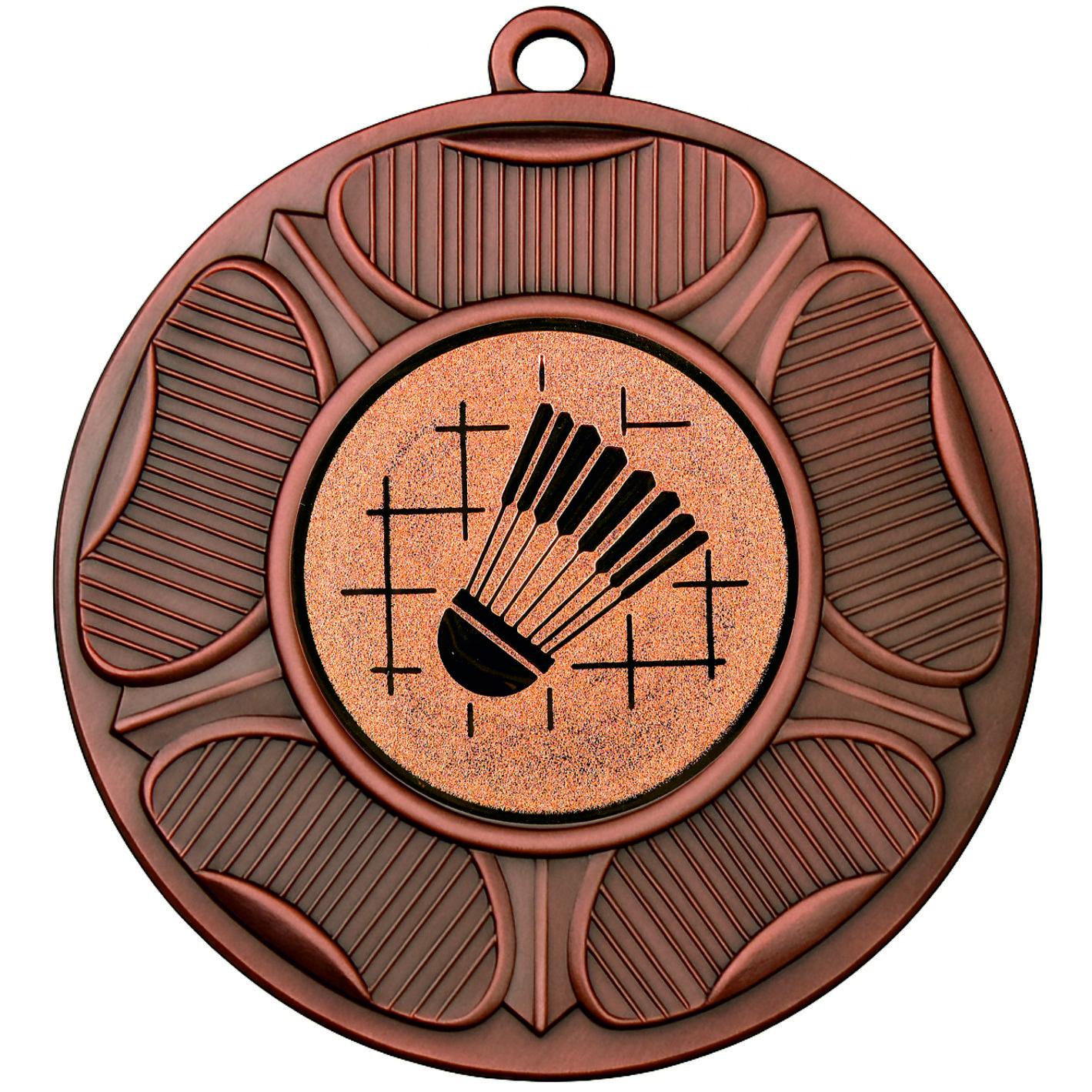 Bronze Tudor Rose Badminton Medal-FREE Ribbon - BIE.M9458.03