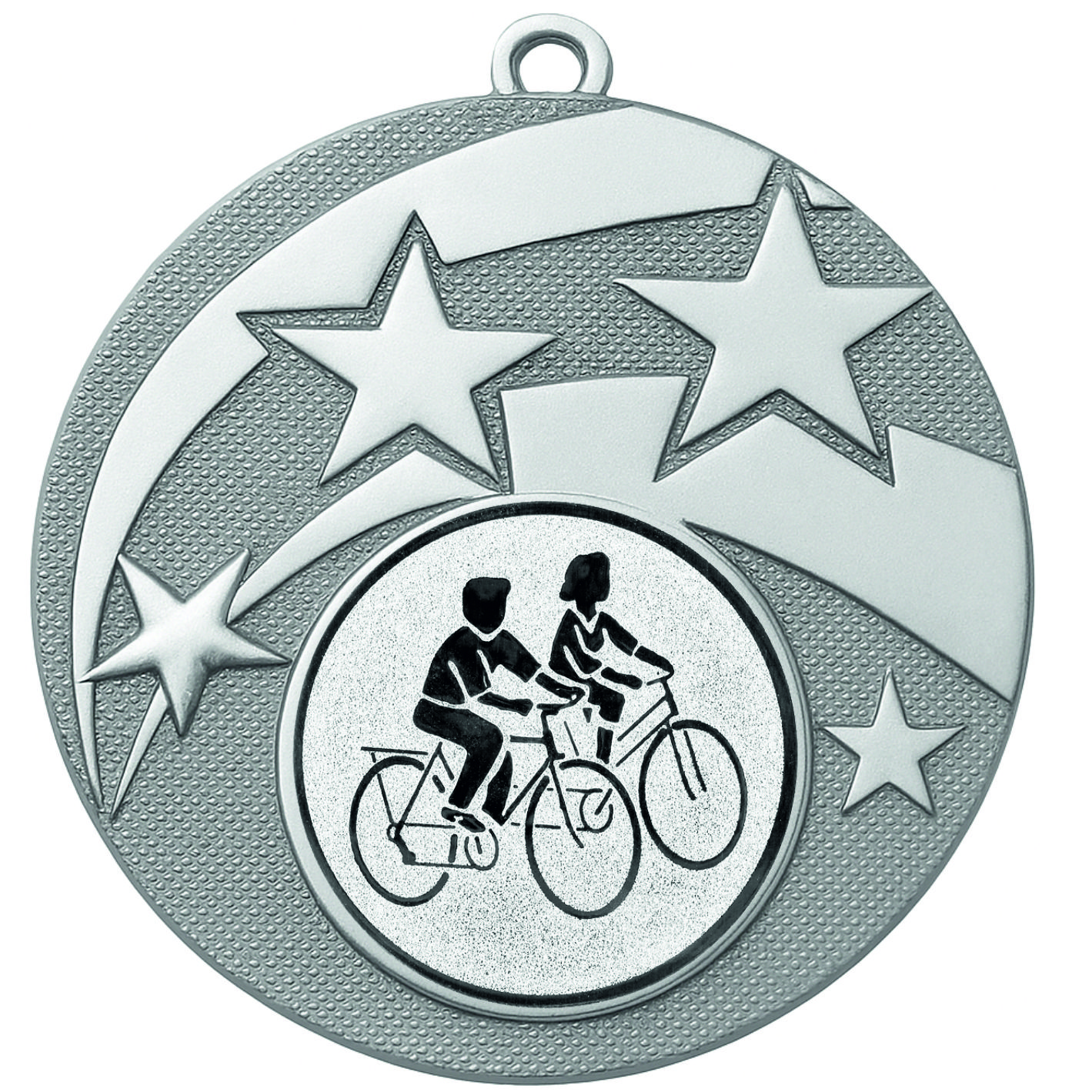 Silver Star Cycling Medal 2- FREE Ribbon - BIE.M9457.02