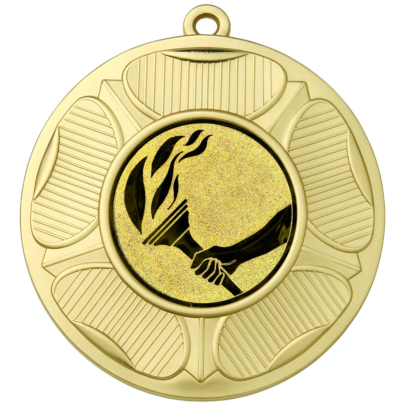 Gold Tudor Rose Torch Medal-FREE Ribbon-BIE.M9458.01