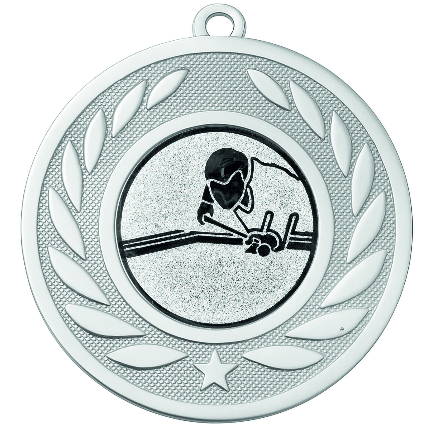 Silver Laurel Billiards Medal - FREE Ribbon - BIE.M9459.02