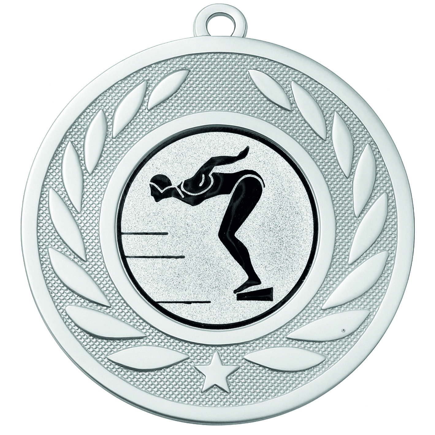 Silver Laurel Female Swimming Medal-FREE Ribbon-M9459.02