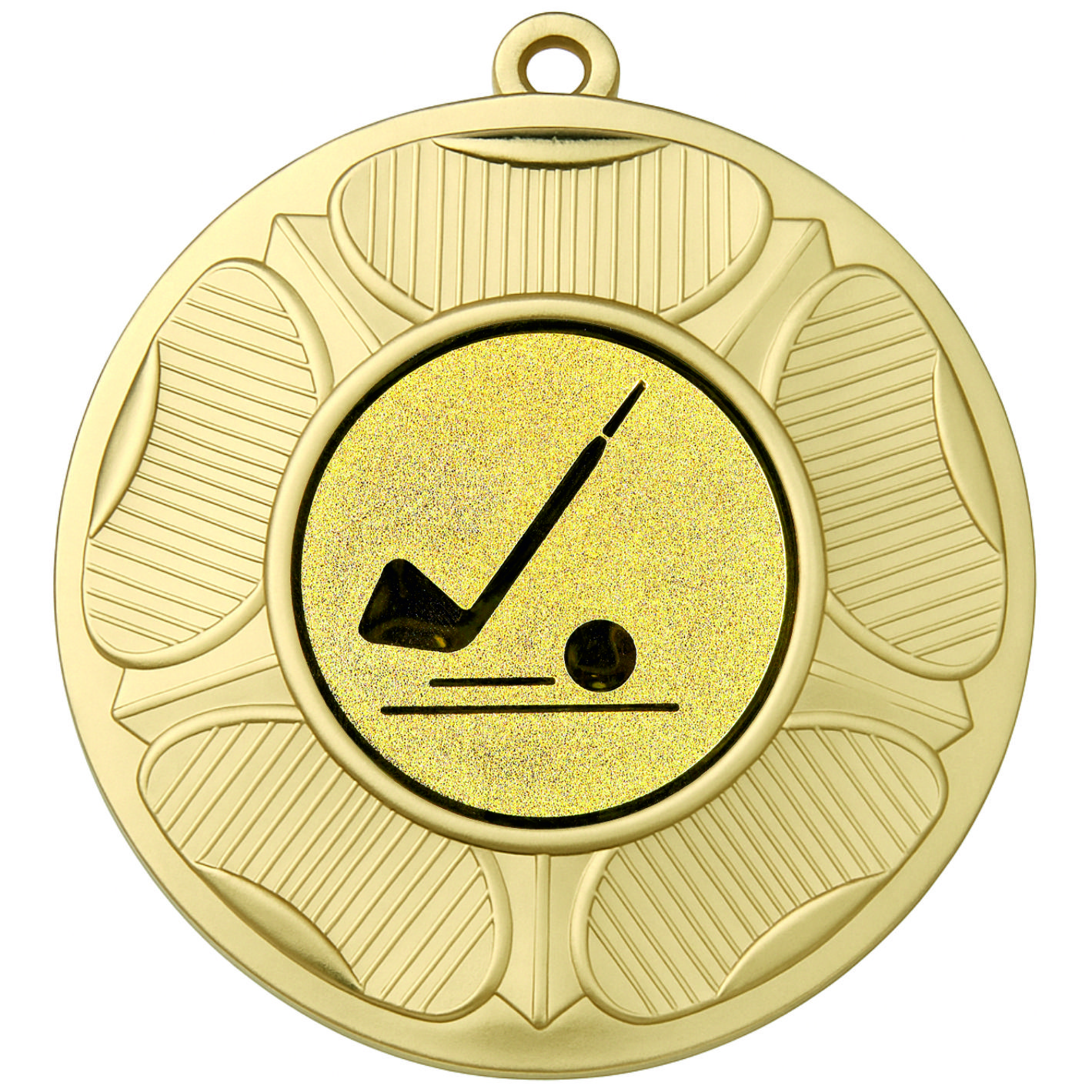 Gold Tudor Rose Golf Putter Medal - FREE Ribbon - BIE.M9458.01
