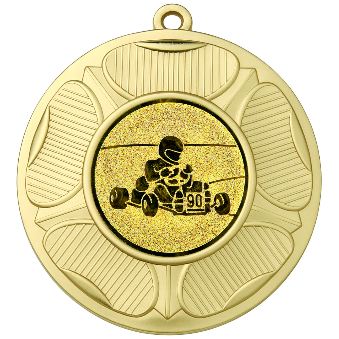 Gold Tudor Rose Karting Medal-FREE Ribbon-BIE.M9458.01