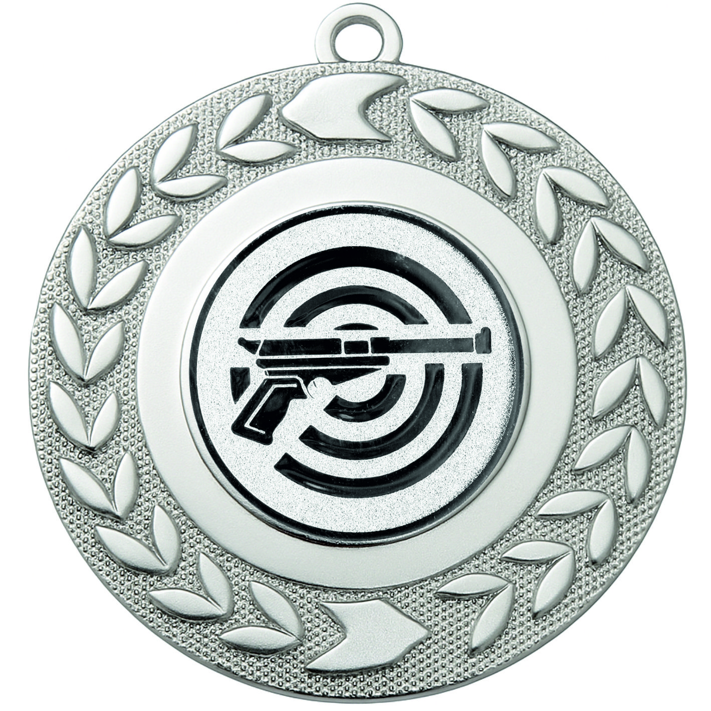 Silver Wreath Pistol Shooting Medal - FREE Ribbon - BIE.M9460.02