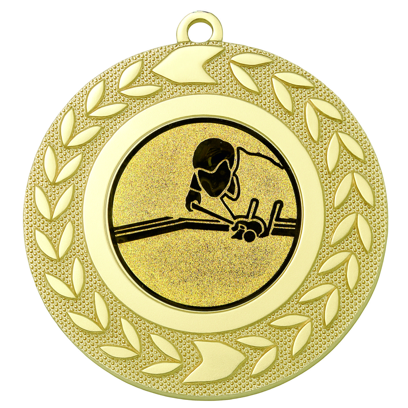 Gold Wreath Billiards Medal - FREE Ribbon - BIE.M9460.01