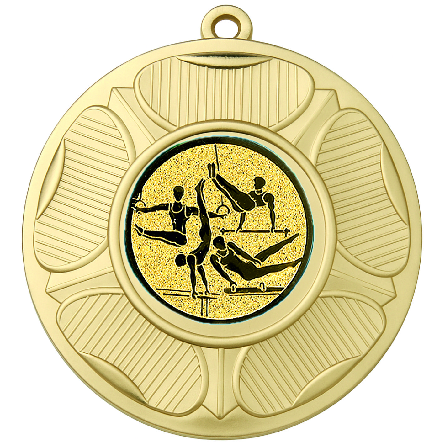 Gold Tudor Rose Male Gymnast Medal - FREE Ribbon - BIE.M9458.01