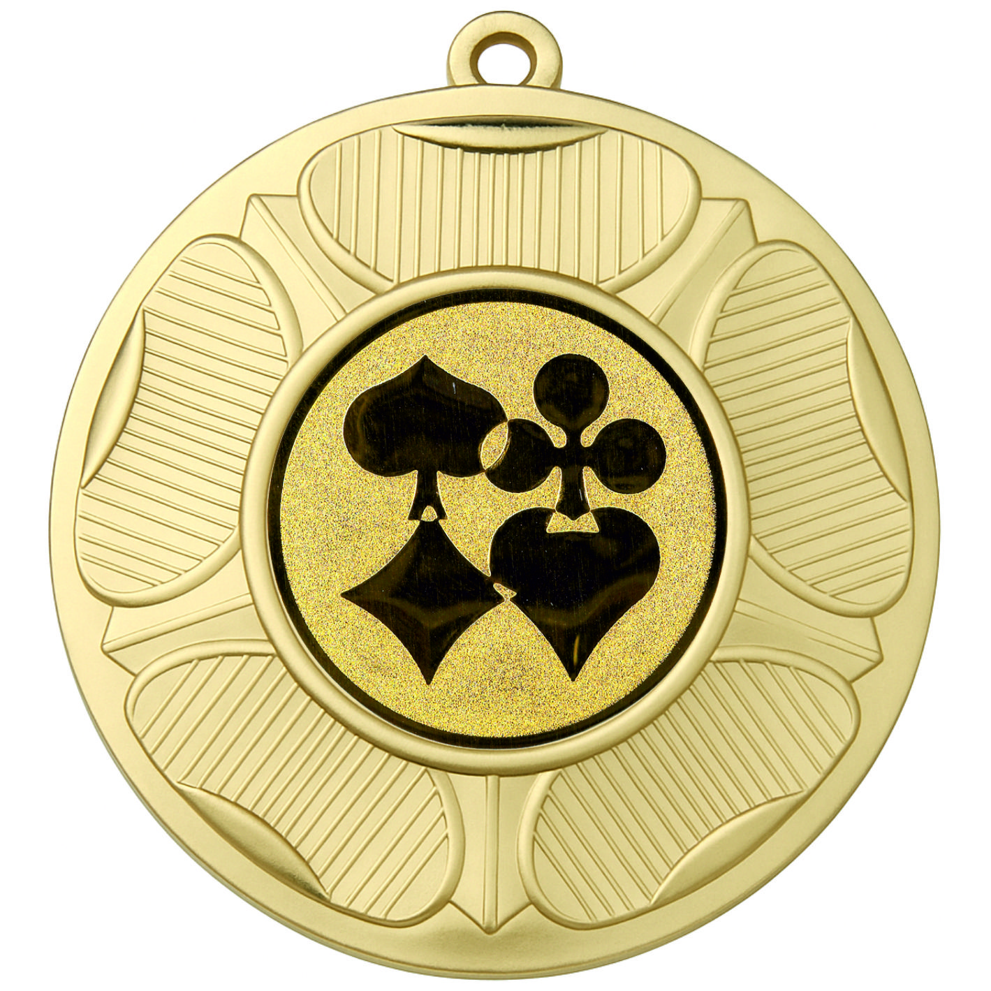 Gold Tudor Rose Playing Card Medal-FREE Ribbon-BIE.M9458.01