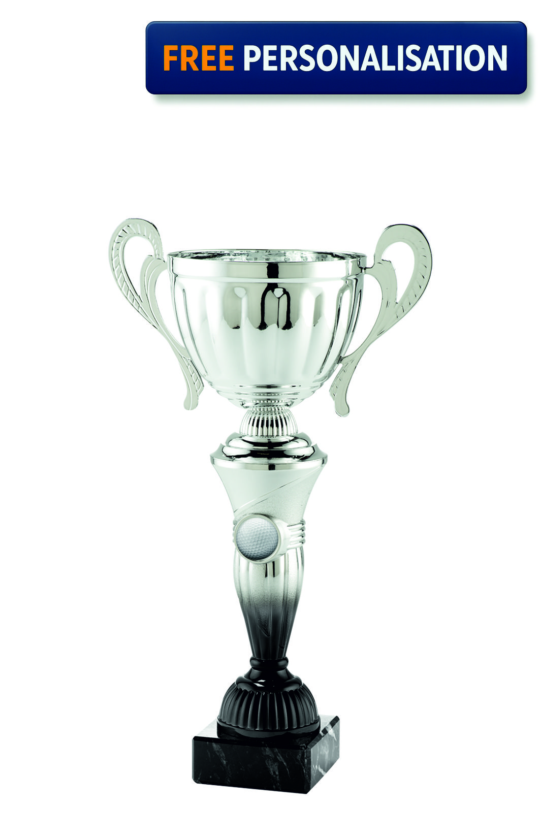 30cm SILVER & BLACK CUP GOLF AWARD - MT.151.16.B