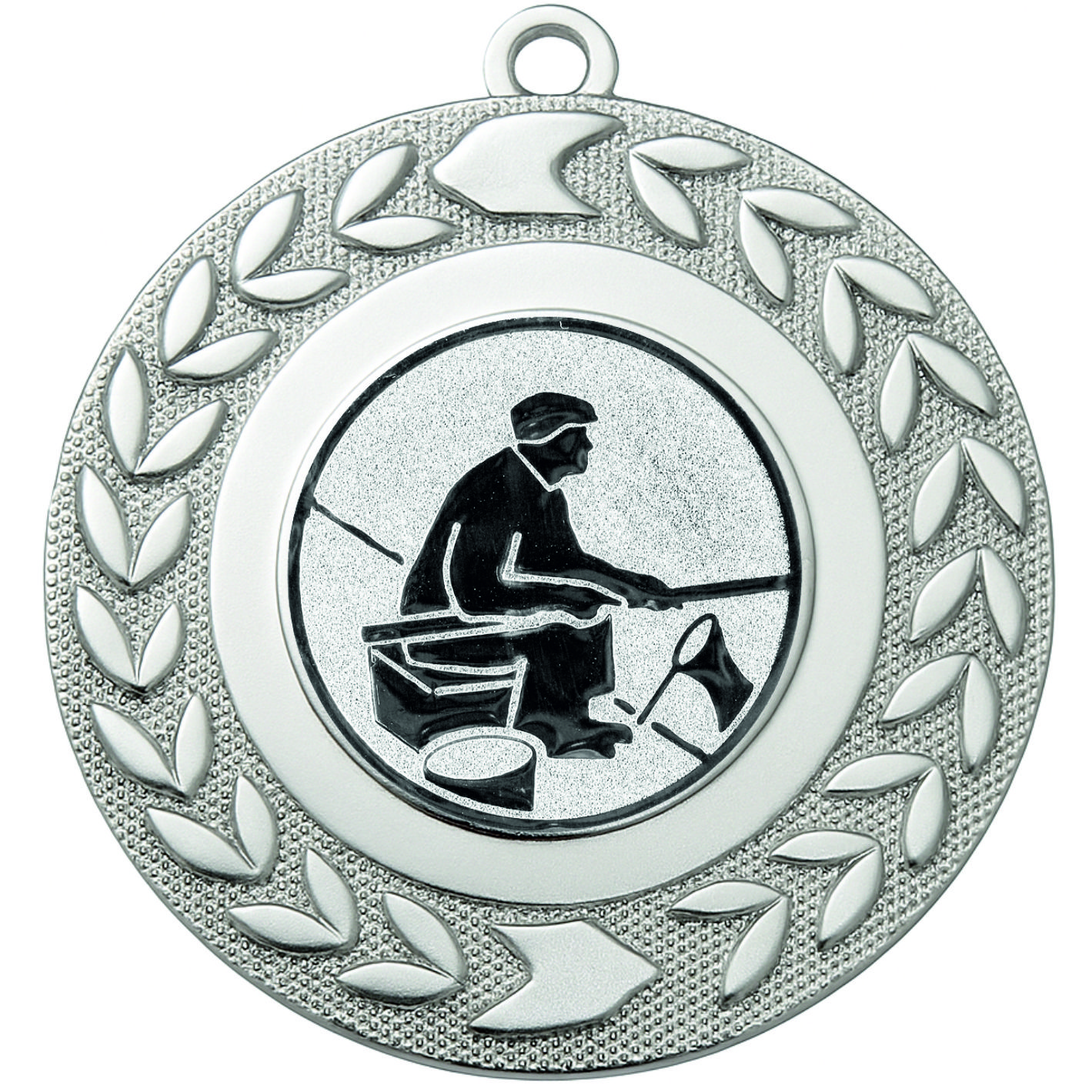 Silver Wreath Fishing Medal - FREE Ribbon - BIE.M9460.02