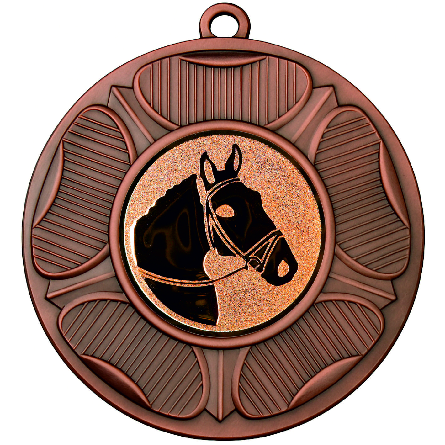 Bronze Tudor Rose Horses Head Medal - FREE Ribbon - BIE.M9458.03