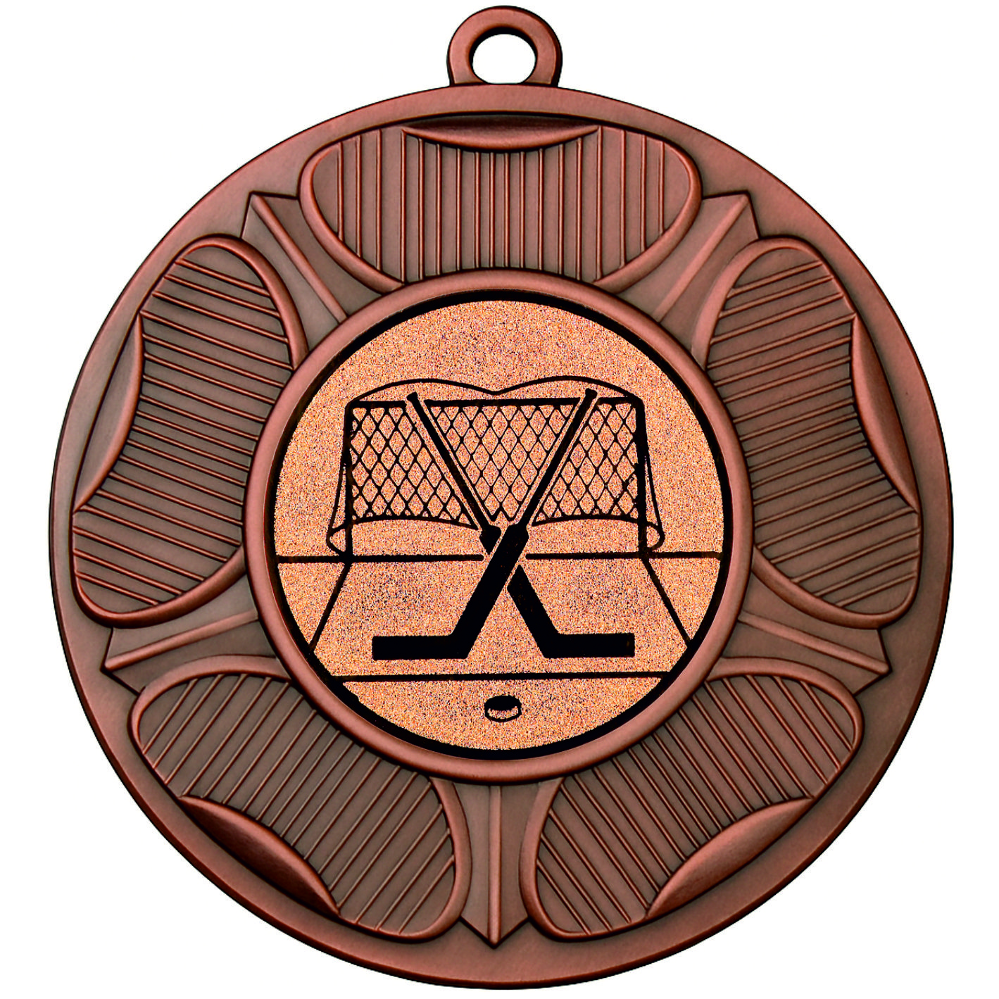 Bronze Tudor Rose Ice Hockey Medal - FREE Ribbon - BIE.M9458.03