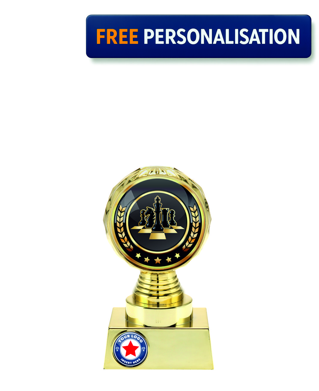 13.5cm GOLD SHINE CHESS AWARD - P514.01 + N31.01