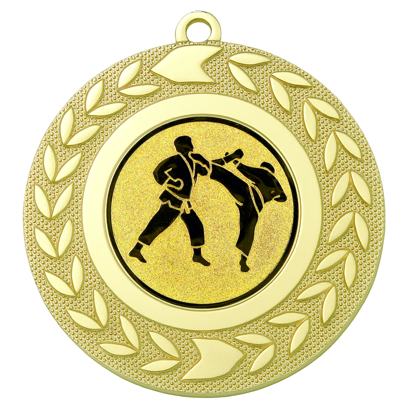 Gold Wreath Karate Medal - FREE Ribbon - BIE.M9460.01