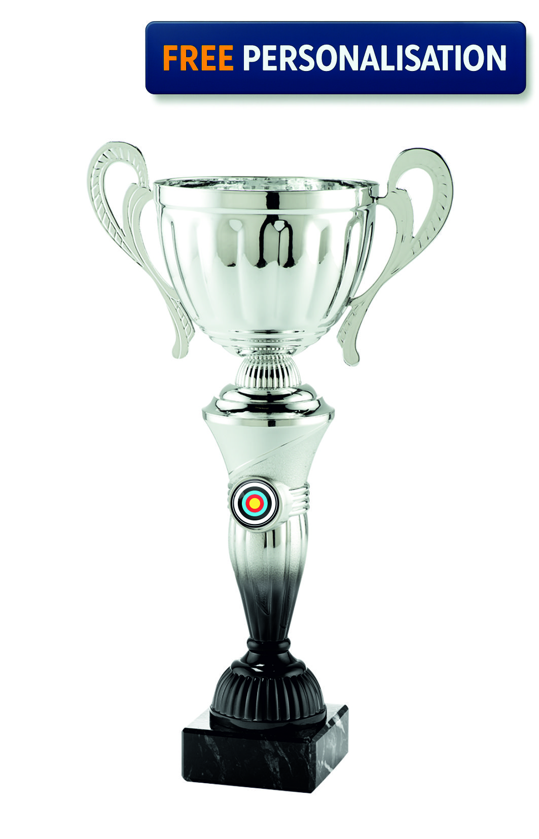 36cm SILVER & BLACK CUP ARCHERY AWARD - MT.151.16.E