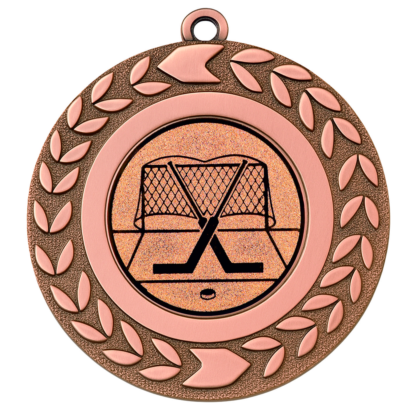 Bronze Wreath Ice Hockey Medal - FREE Ribbon - BIE.M9460.03