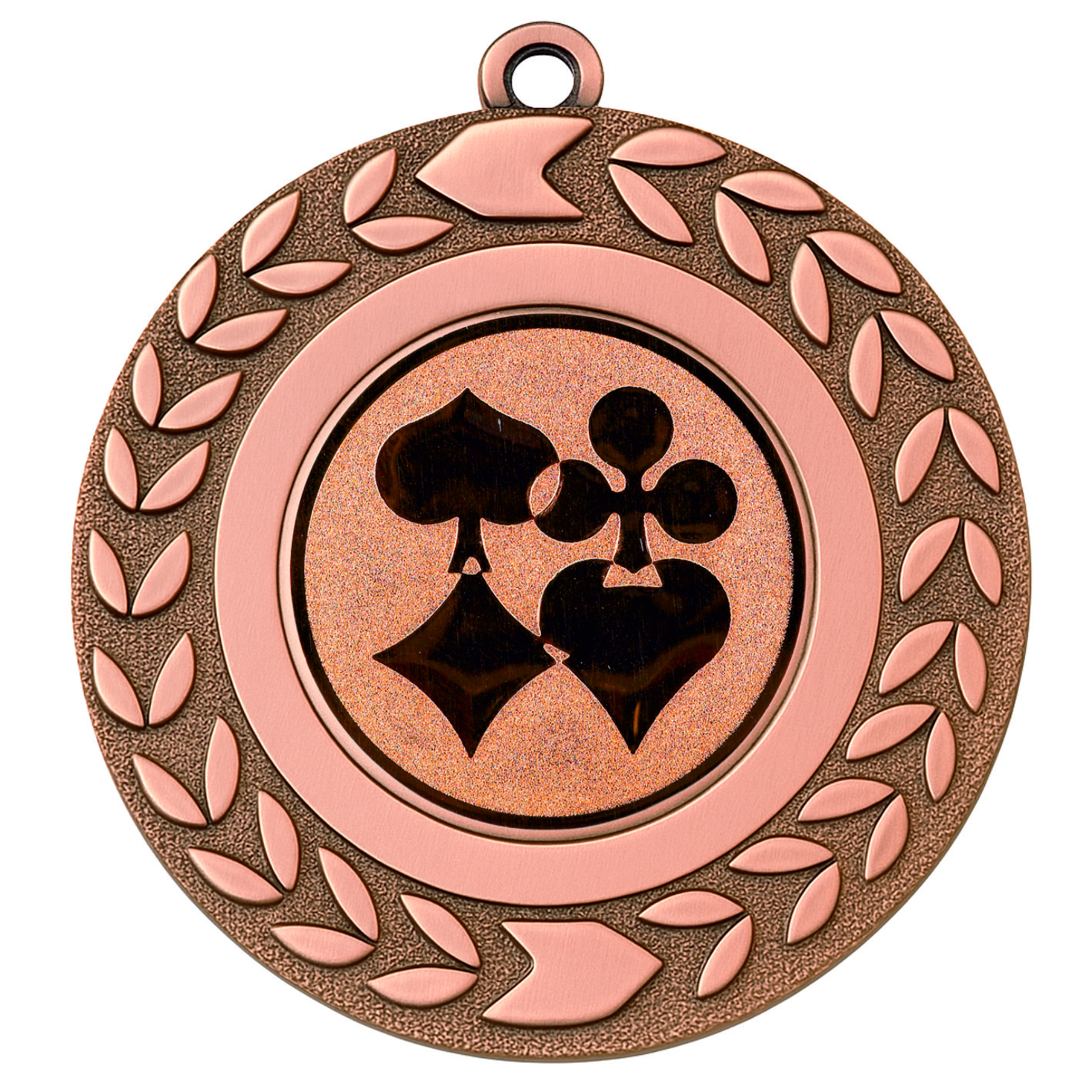Bronze Wreath Playing Card Medal - FREE Ribbon - BIE.M9460.03