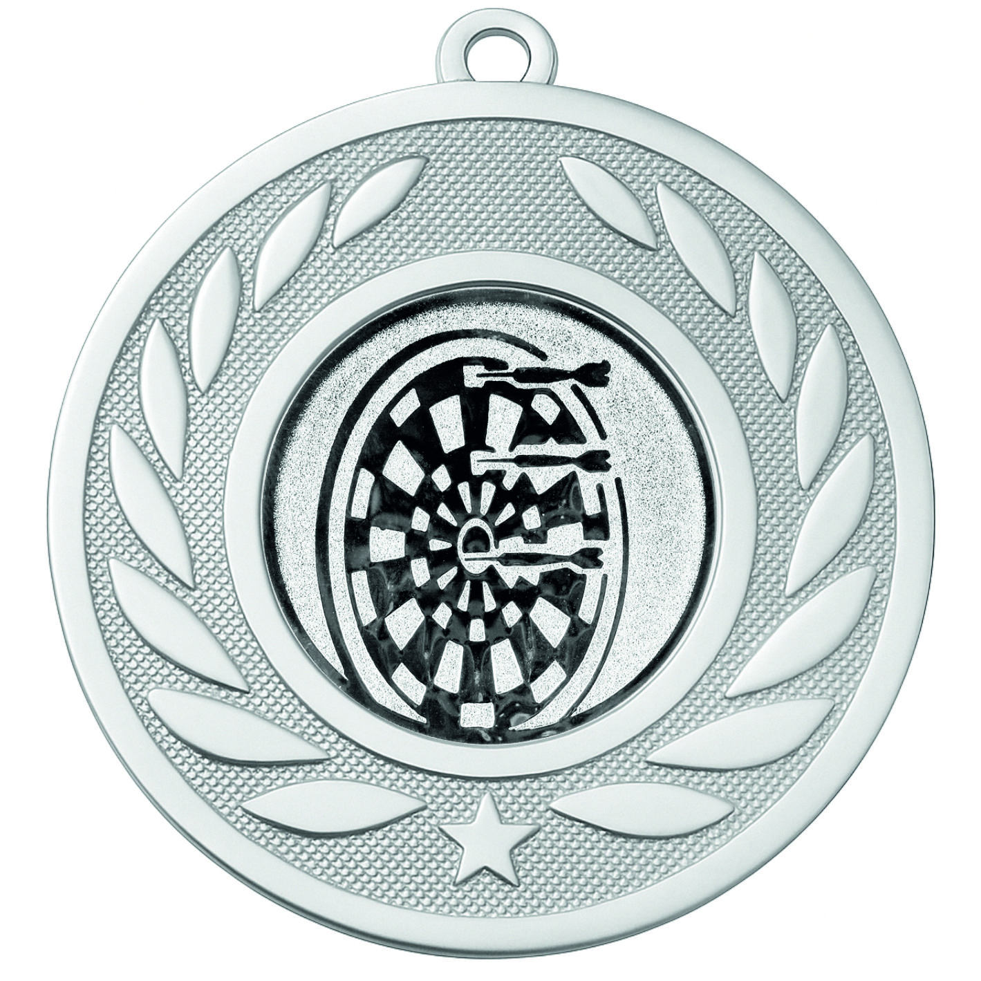 Silver Laurel Darts Medal - FREE Ribbon - BIE.M9459.02