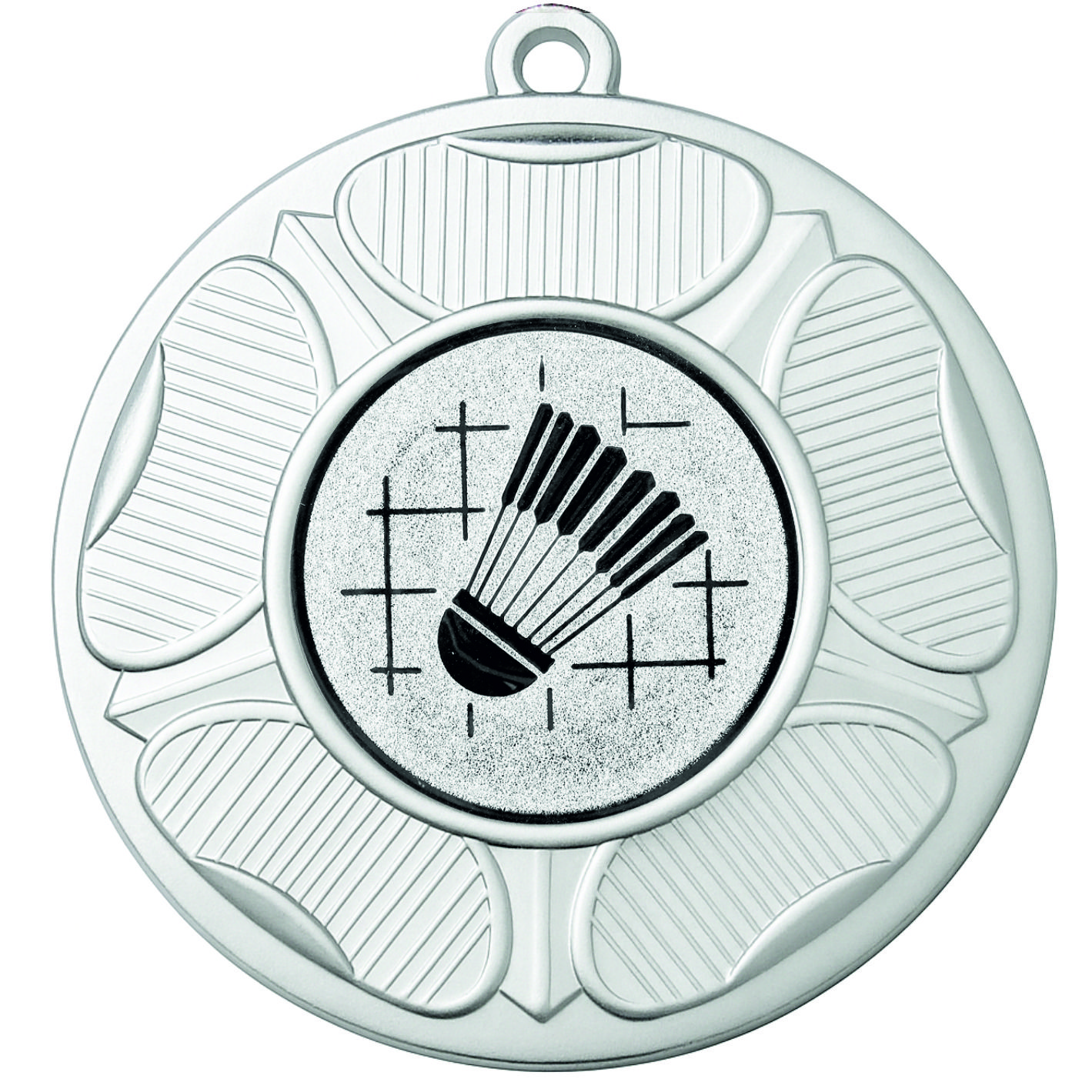 Silver Tudor Rose Badminton Medal-FREE Ribbon - BIE.M9458.02