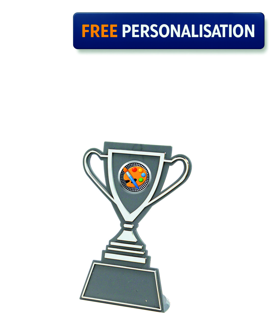 Grey & Silver Cup Plaque Budget Art Award - Q165GS.02