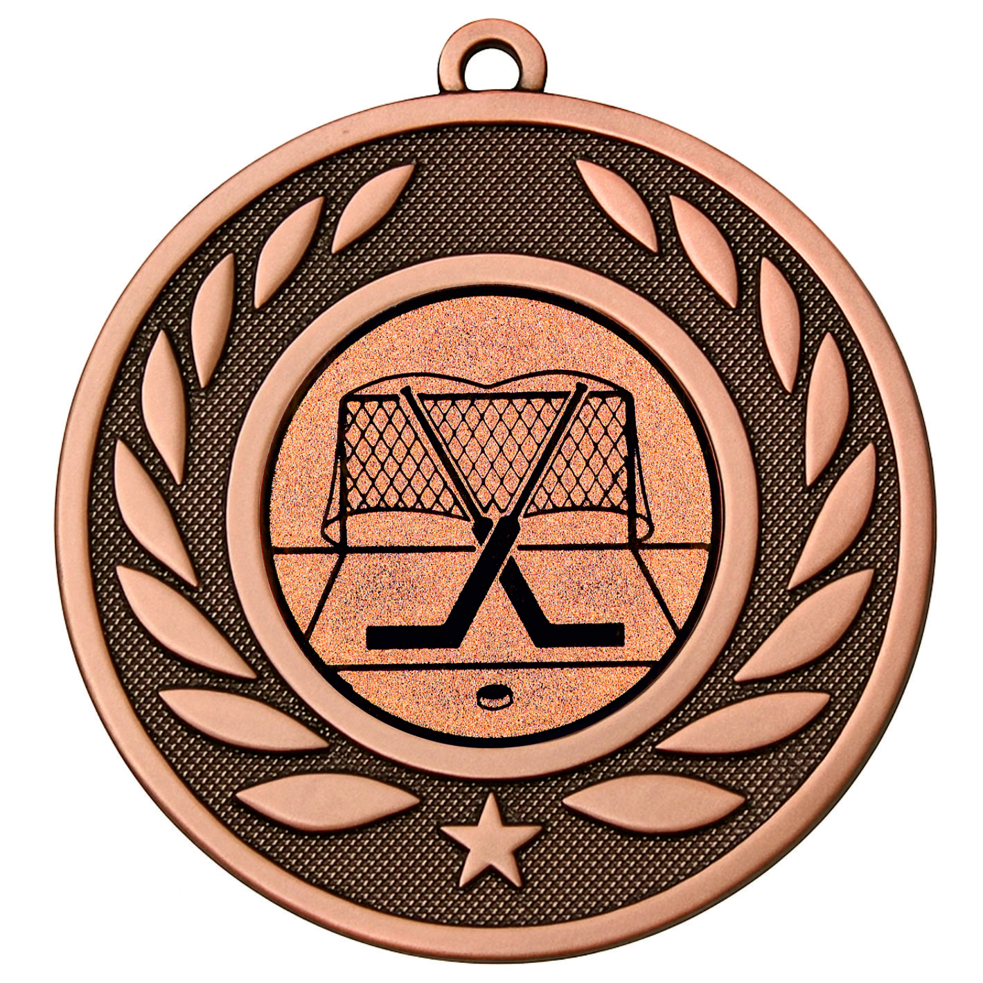 Bronze Laurel Ice Hockey Medal - FREE Ribbon - BIE.M9459.03