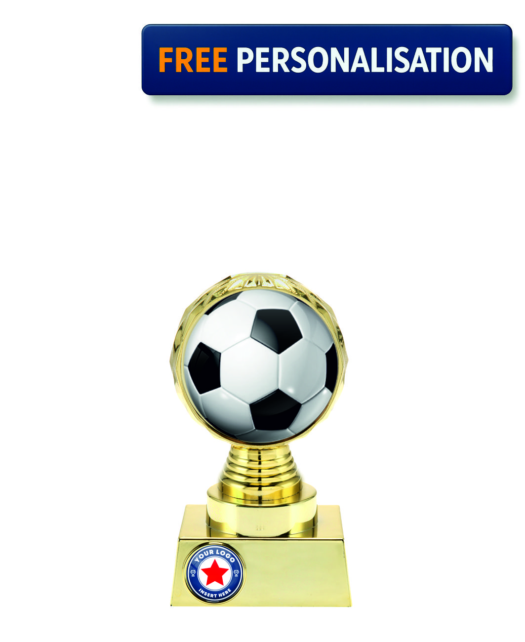 13.5cm GOLD SHINE FOOTBALL AWARD - P514.01 + N31.01