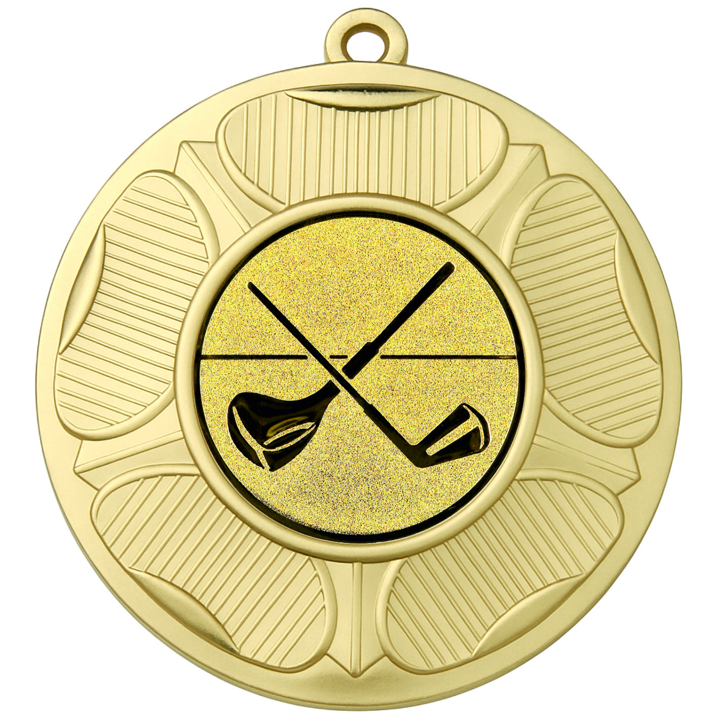 Gold Tudor Rose Golf Clubs Medal - FREE Ribbon - BIE.M9458.01